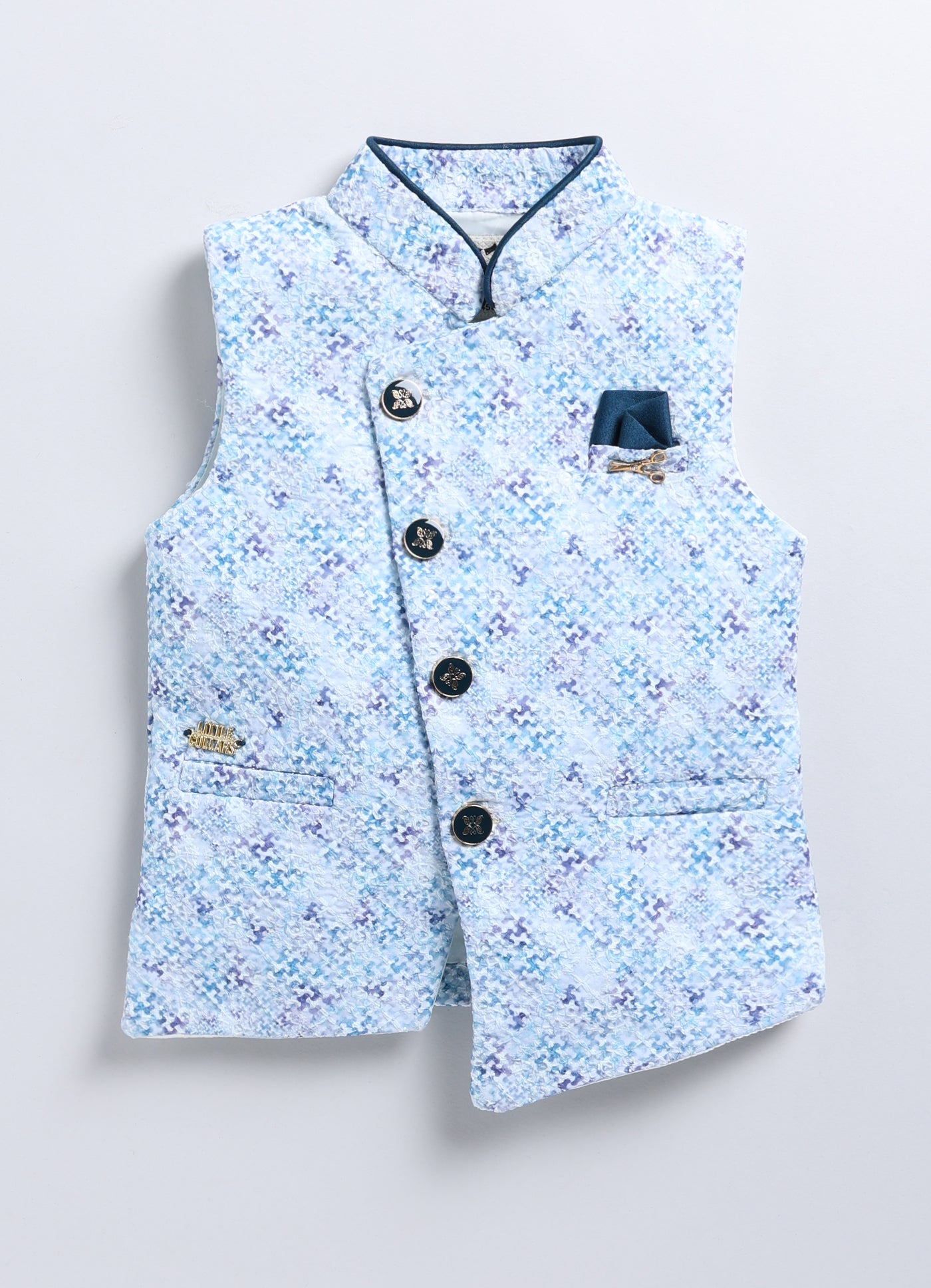 Charming Formal and Traditional Embellished Nehru Jacket Set for Boys- Green