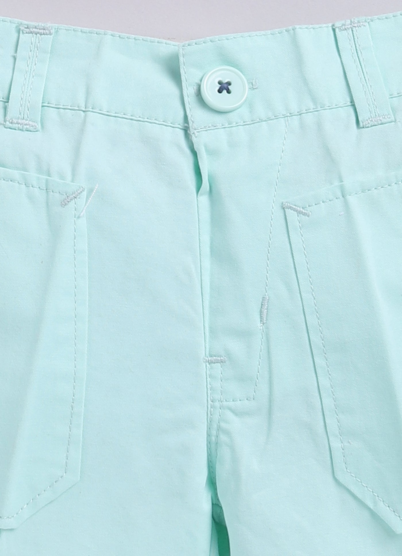 Boys Cotton Seer Sucker Striped Shirt with Patch Pocket Shorts Set - Mint