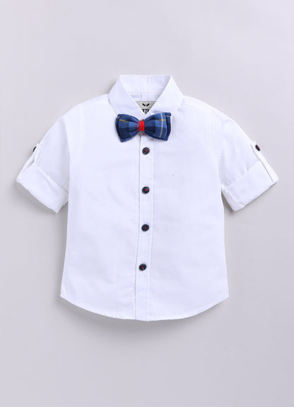 Brushed Cotton Woven Full Sleeves Checkered Waistcoat Pant with Shirt Bow Cap and Brooch Jacket Set- Blue