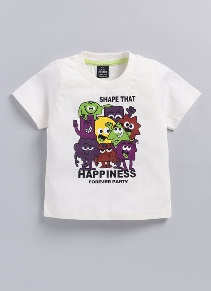 Boys Solid Bright Airport Look Coord with Tshirt Casual Set- Purple