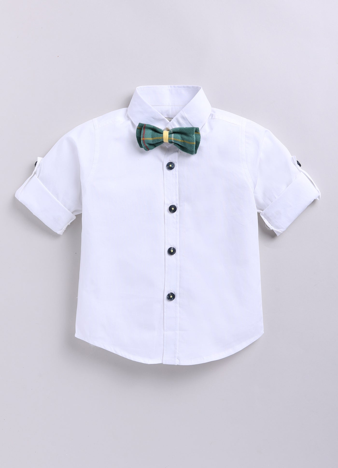 Brushed Cotton Woven Full Sleeves Checkered Waistcoat Pant with Shirt Bow Cap and Brooch Jacket Set- Green