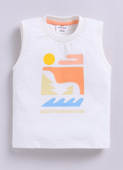 Cotton Summer Vibe Shirt, Printed T-Shirt, Short Pants Casual Set- Peach
