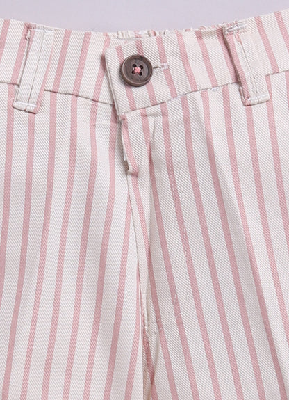 Boys Carnival theme Embriodered Cotton Shirt, Shorts & Bow Suspender Set- Pink