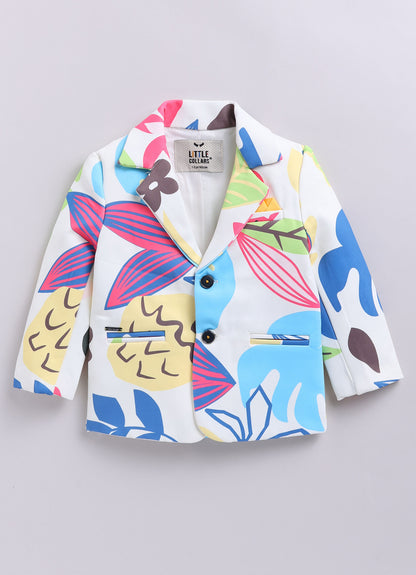 Boys Fun and Bright Blazer, T shirt, Trouser Coat Set - Lemon