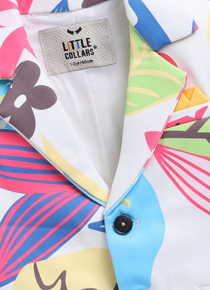 Boys Fun and Bright Blazer, T shirt, Trouser Coat Set - Lemon