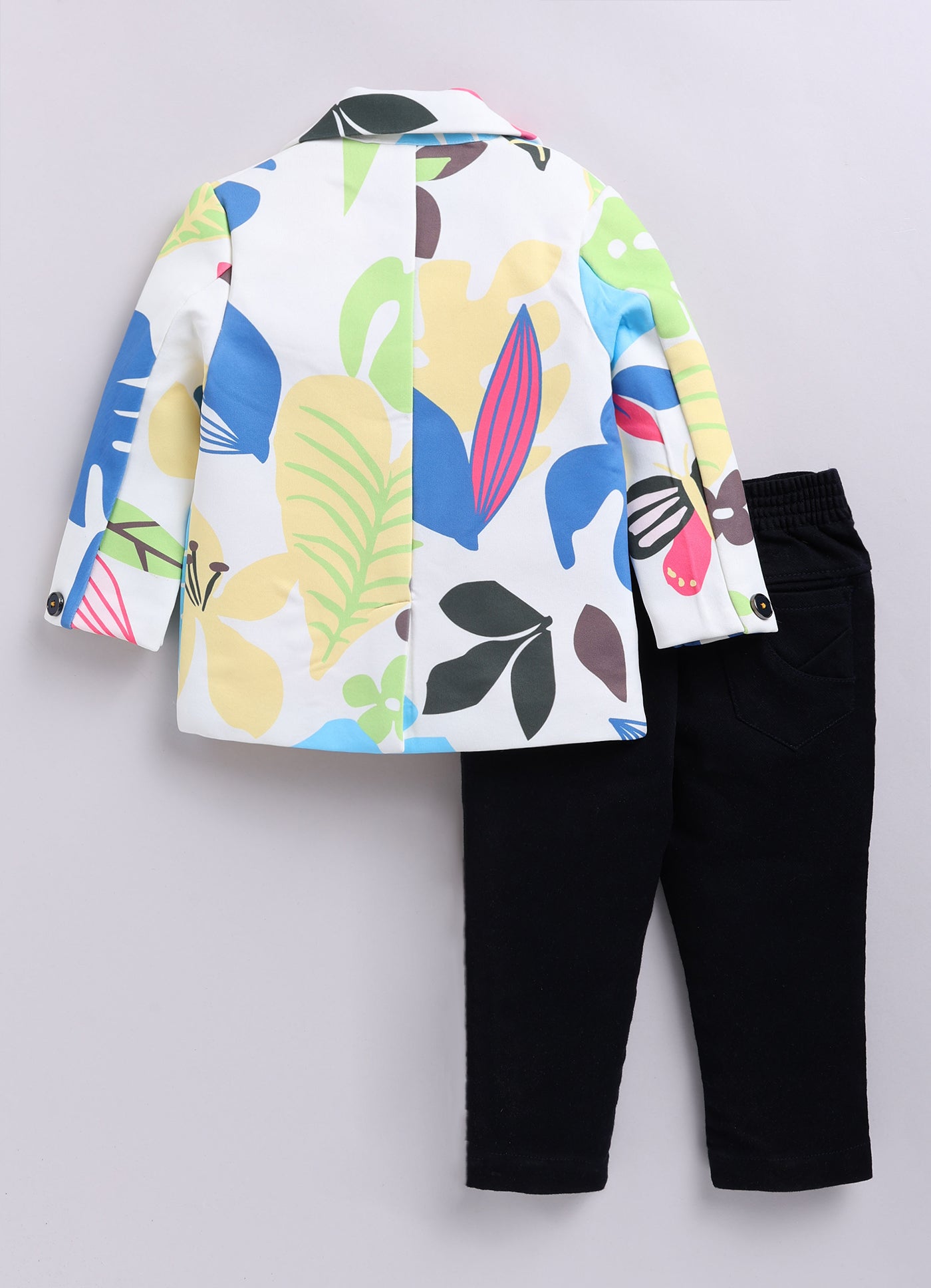 Boys Fun and Bright Blazer, T shirt, Trouser Coat Set - Lemon