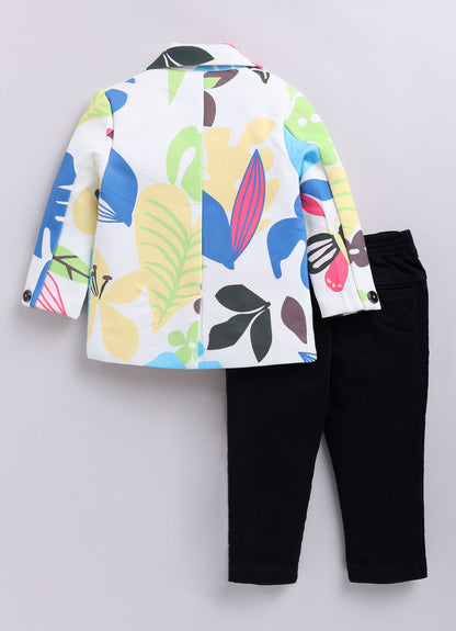 Boys Fun and Bright Blazer, T shirt, Trouser Coat Set - Lemon