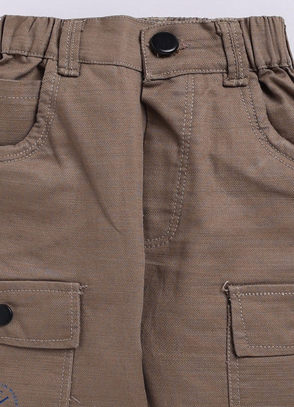 Blended Woven Technical Jacket Gilet with Utility Multi Pockets and Full Sleeves Hooded Teddy T-shirt and Trousers - Blue