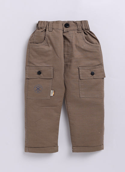 Blended Woven Technical Jacket Gilet with Utility Multi Pockets and Full Sleeves Hooded Teddy T-shirt and Trousers - Blue