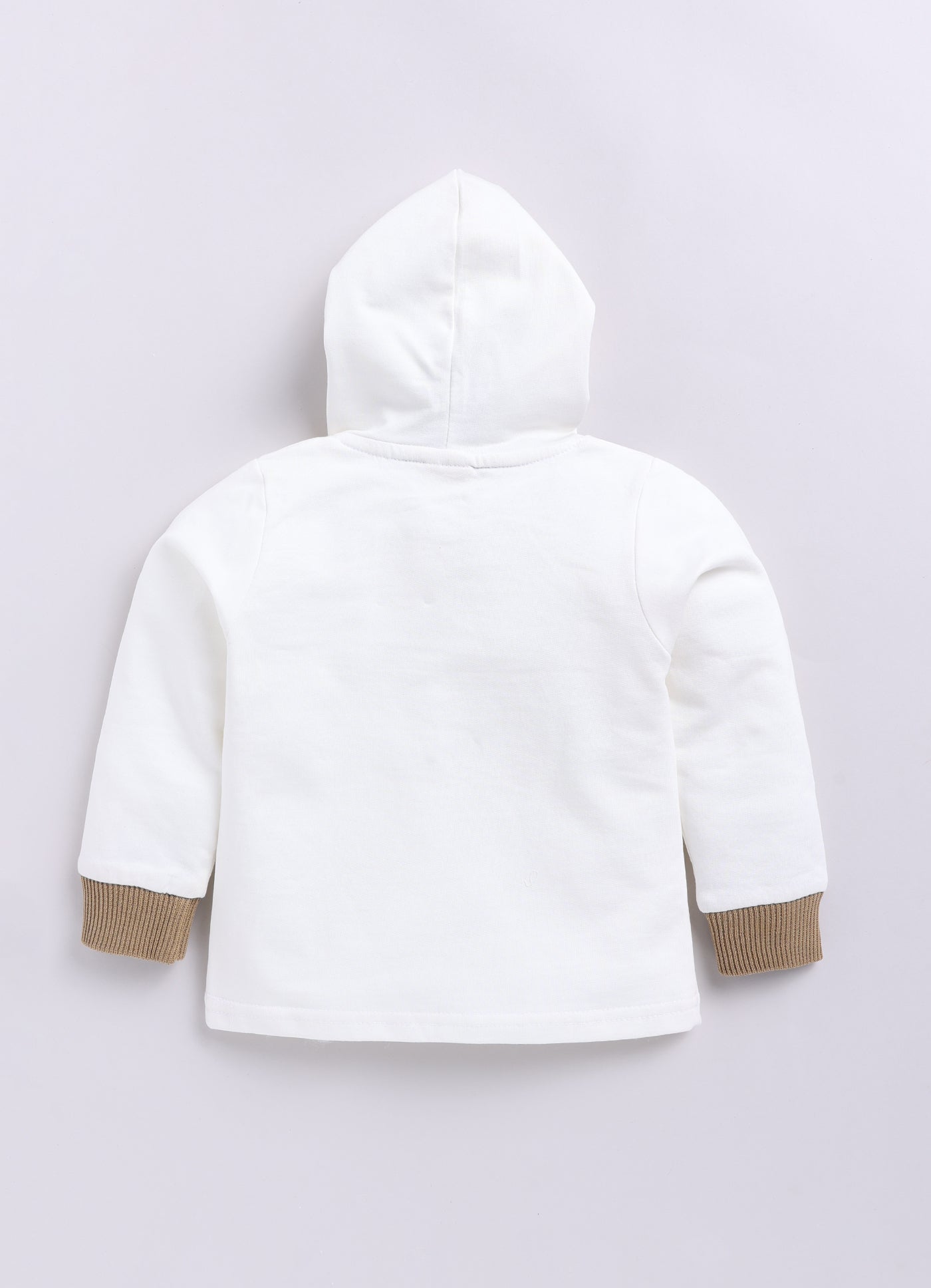 Blended Woven Technical Jacket Gilet with Utility Multi Pockets and Full Sleeves Hooded Teddy T-shirt and Trousers - Khaki