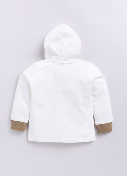 Blended Woven Technical Jacket Gilet with Utility Multi Pockets and Full Sleeves Hooded Teddy T-shirt and Trousers - Khaki