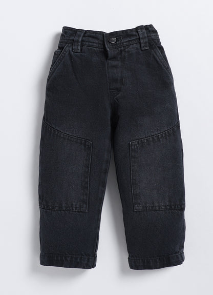 Cotton Denim Woven Full sleeved Washed Jacket with Brushed Checkered Shirt Tshirt and Trousers - Red