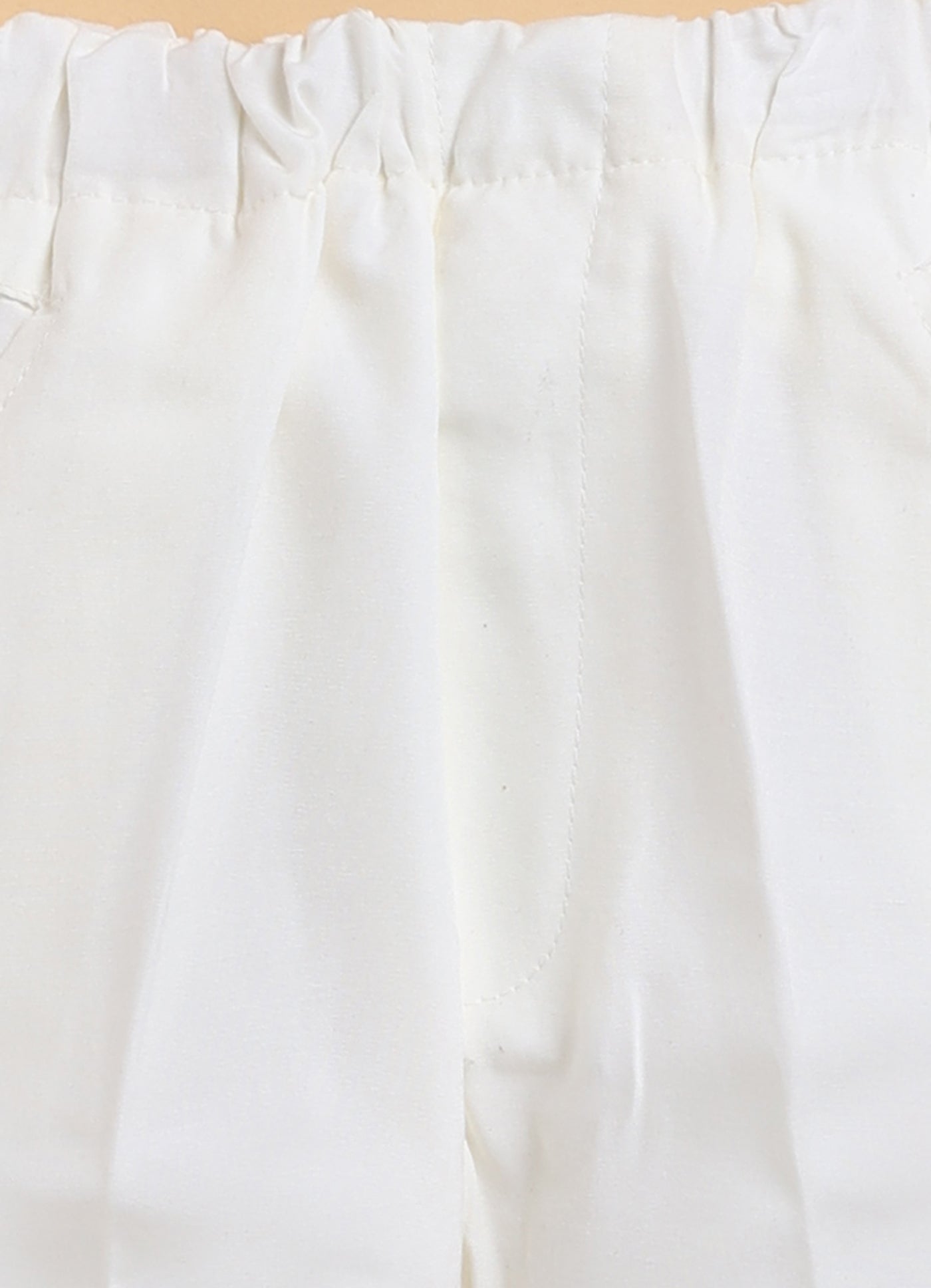 Boys Floral Jacquard Achkan, Trouser Partywear set - Cream