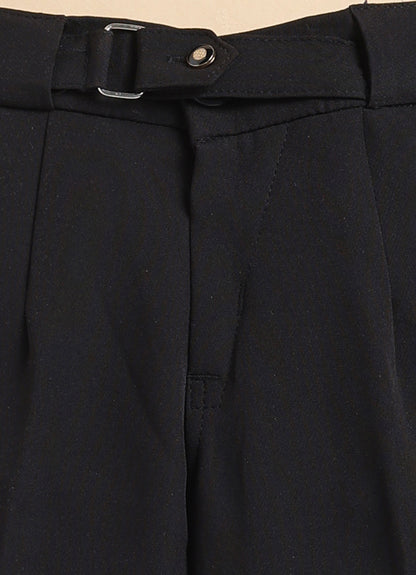 Poly Nylon Woven Full Sleeves Jacqaurd Shirt Pant with Tie and Tie Pin Set- Black