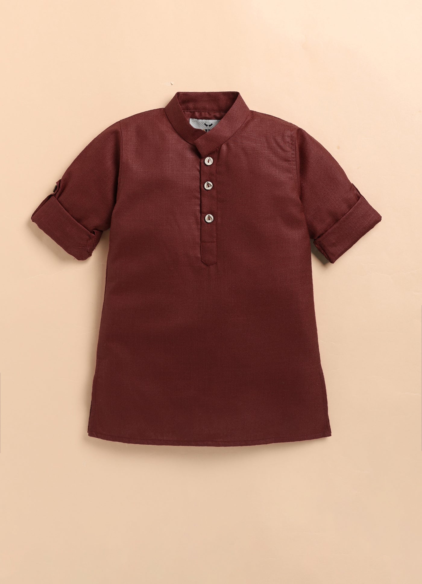 Pure Cotton Woven Full Sleeves Kurta Pajama with Multi Colour Floral Nehru Jacket Ethnic Set- Maroon