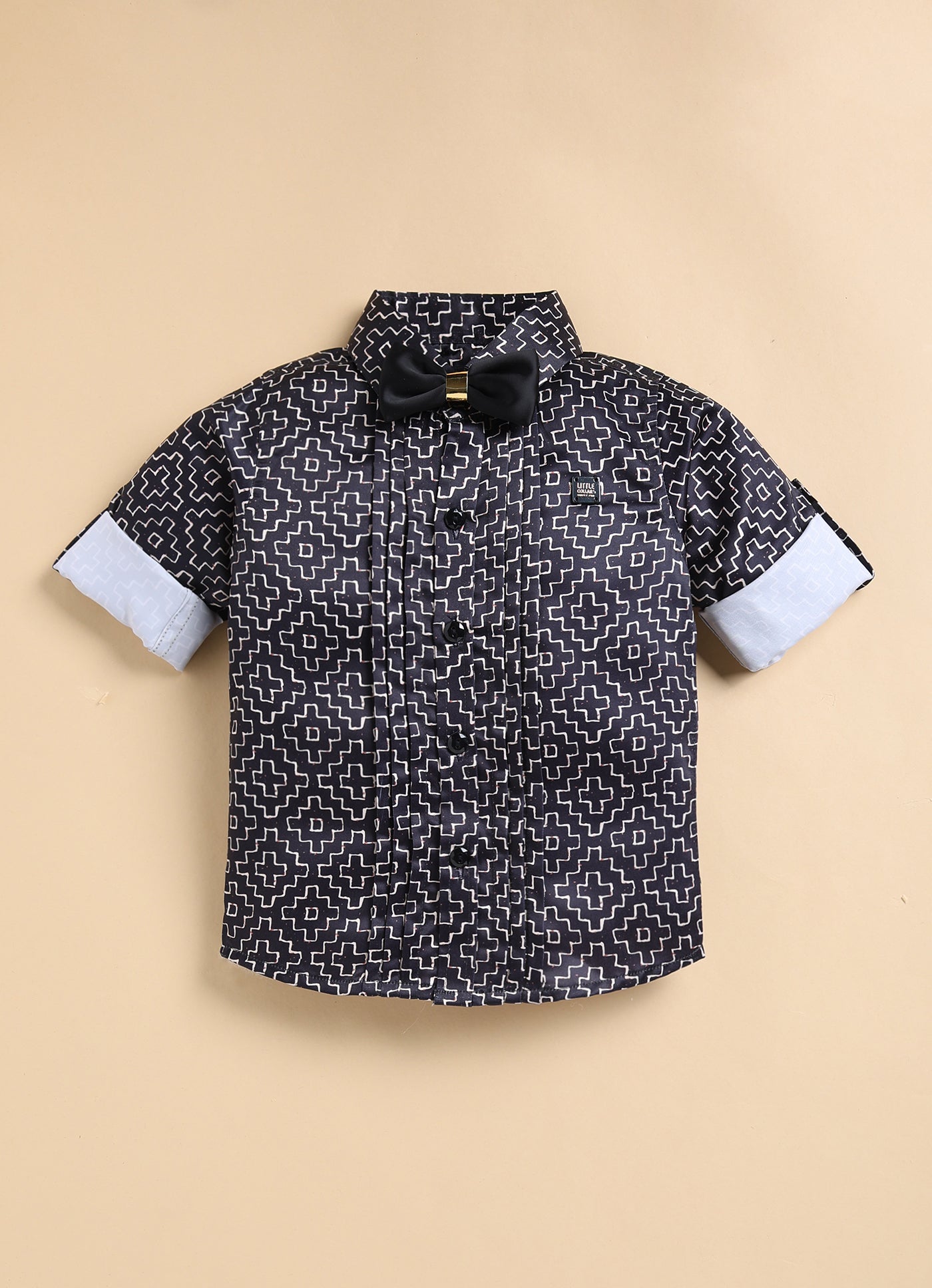 Formal Black Boys Shirt Pant Partywear Set - Black
