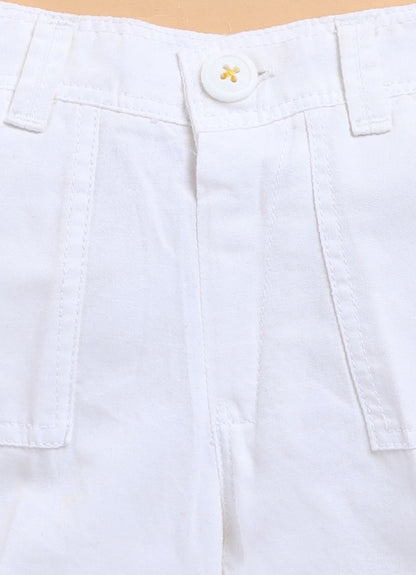 Pure Cotton Woven Half Sleeves Checks Shirt with Pear Embroidery, Pant with T-shirt Casual Set- Sky