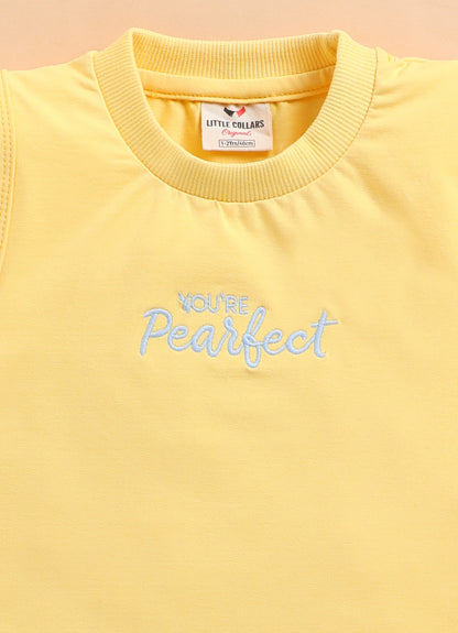 Pure Cotton Woven Half Sleeves Checks Shirt with Pear Embroidery, Pant with T-shirt Casual Set- Sky