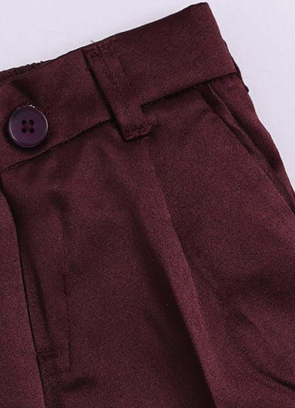 Velvet Full Sleeves Heavy All over Embellished and Embroidered Bandhgala Prince Coat with Trousers Ethnicwear Set- Maroon