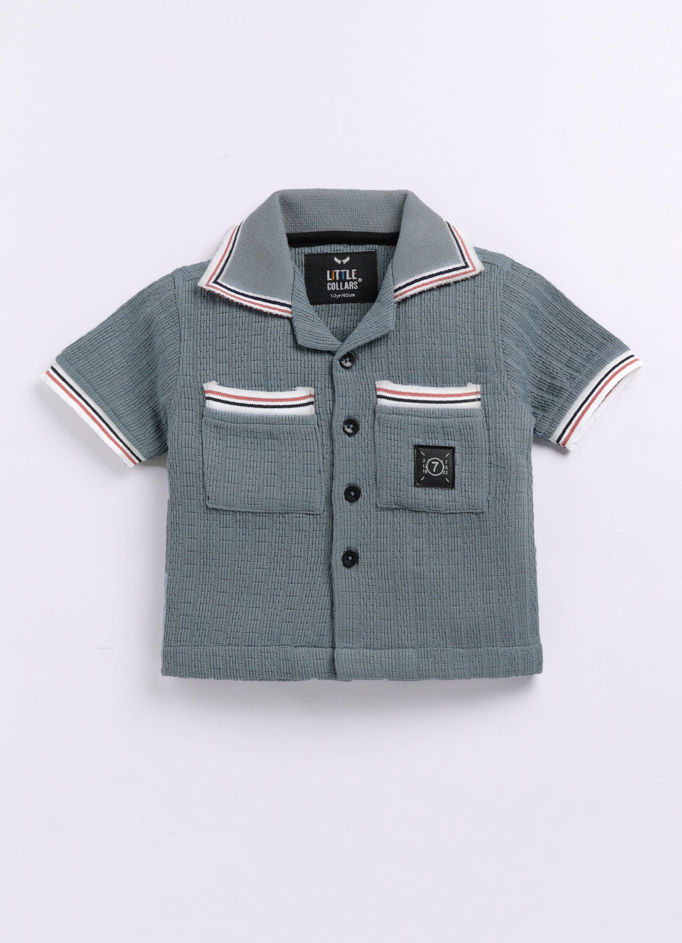 Blended Cotton Knitted Half Sleeves Solid Shirt with Shorts Coord Set- Blue