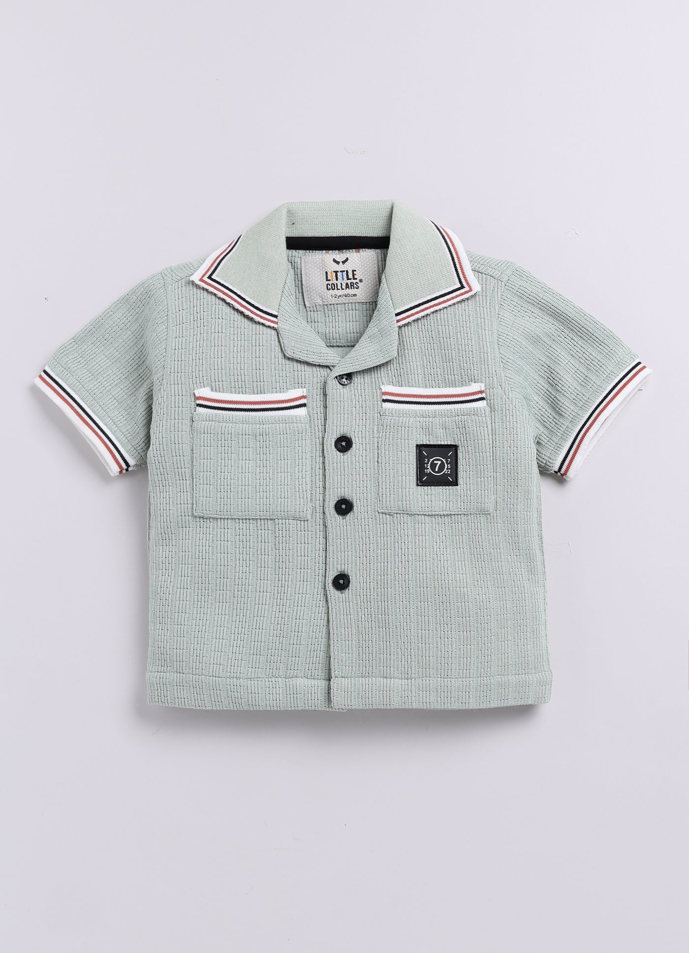 Blended Cotton Knitted Half Sleeves Solid Shirt with Shorts Coord Set- Green
