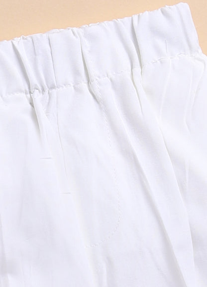 Blended Woven Full Sleeves Forest and Animal Printed Kurta Pajama Ethnic Set- Cream