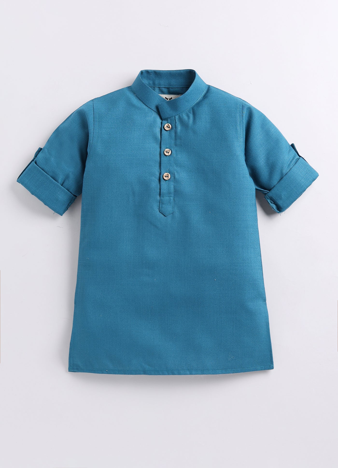 Pure Cotton Woven Full Sleeves Kurta Pajama with Multi Colour Floral Nehru Jacket Ethnic Set- Blue