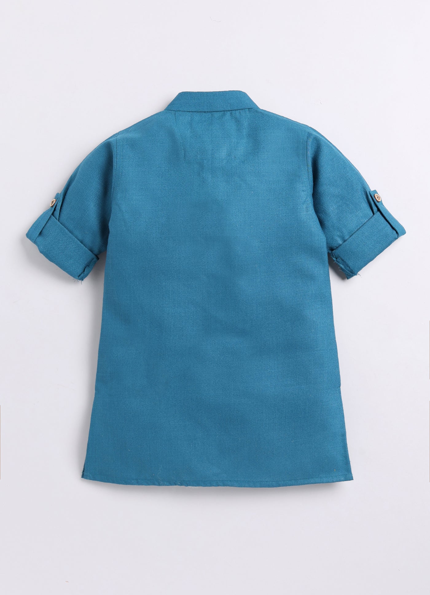 Pure Cotton Woven Full Sleeves Kurta Pajama with Multi Colour Floral Nehru Jacket Ethnic Set- Blue