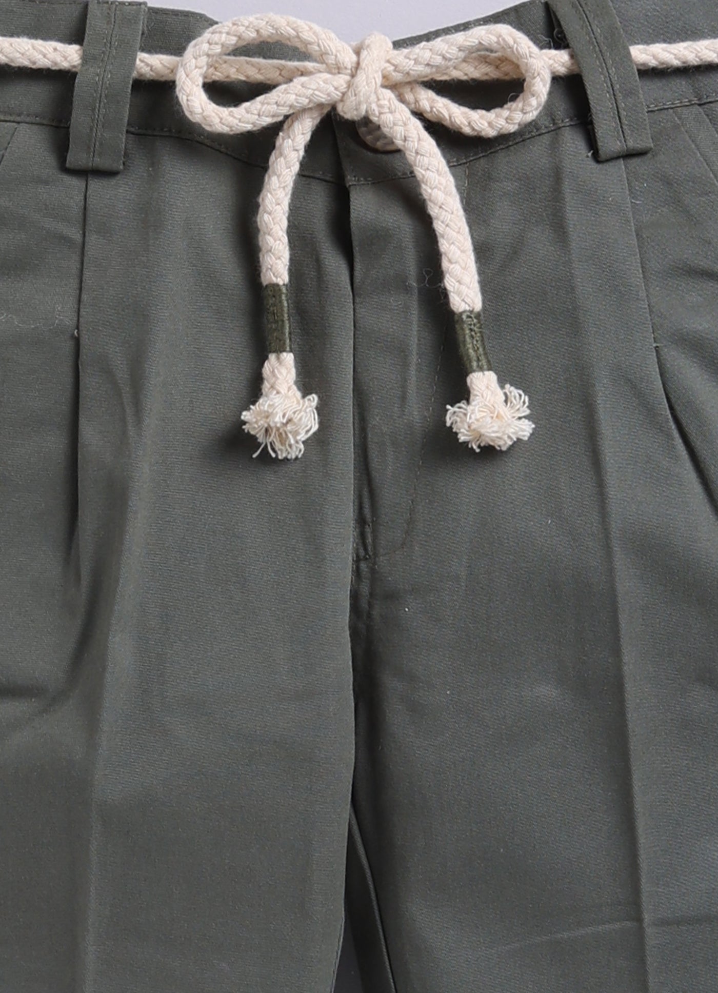 Boys Blended Cotton Woven Full Sleeves Casual Animal Printed Blazer T-Shirt & Pant Coat Set with Dori Belt- Green