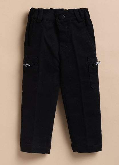 Blended Quirky Graphic Printed Woven Full Sleeves Zippered Sweat Jacket with Printed T-shirt and Pants Casual Set-Black