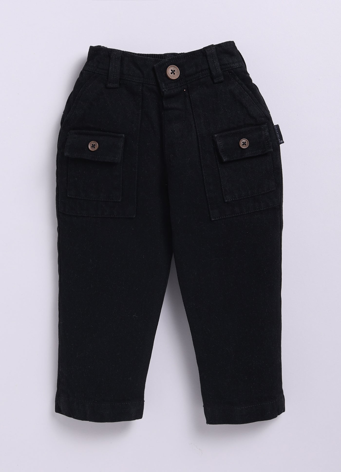 Organic Cotton All Over Lion Printed Woven Full Sleeves Cuban Collar Shacket with Denim Pants Casual Set- White