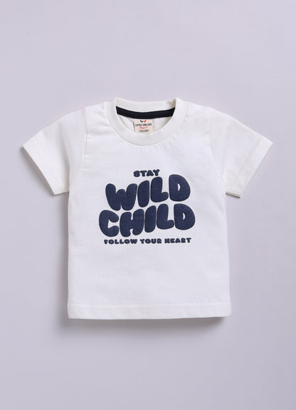 Blended Terry Toweling Abstract Printed Woven Full Sleeves Cuban Collar Shacket Printed T-shirt with Denim Pants Casual Set-Blue