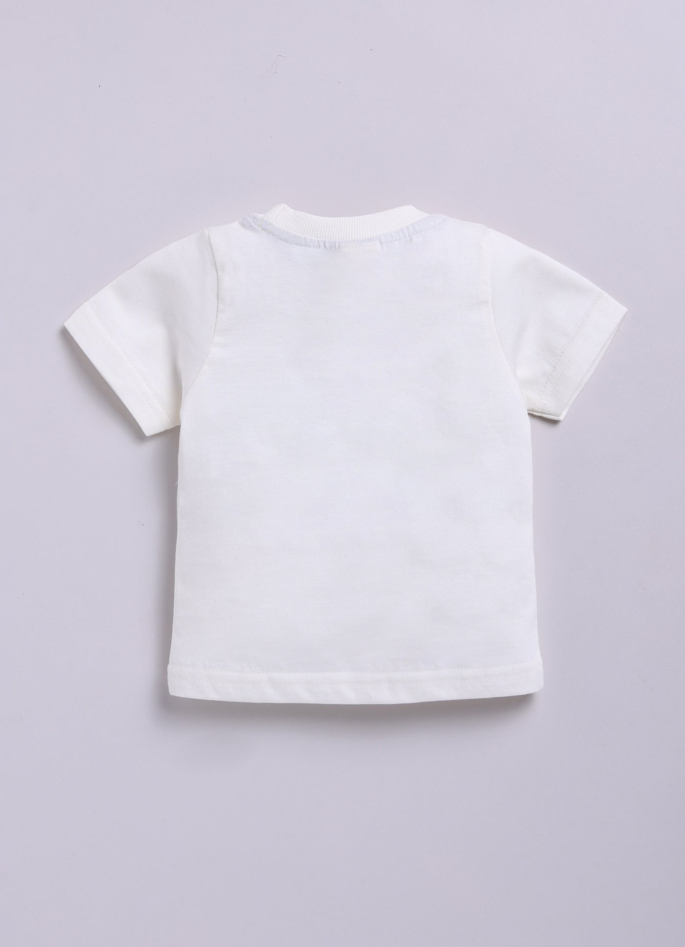 Blended Terry Toweling Abstract Printed Woven Full Sleeves Cuban Collar Shacket Printed T-shirt with Denim Pants Casual Set-Blue