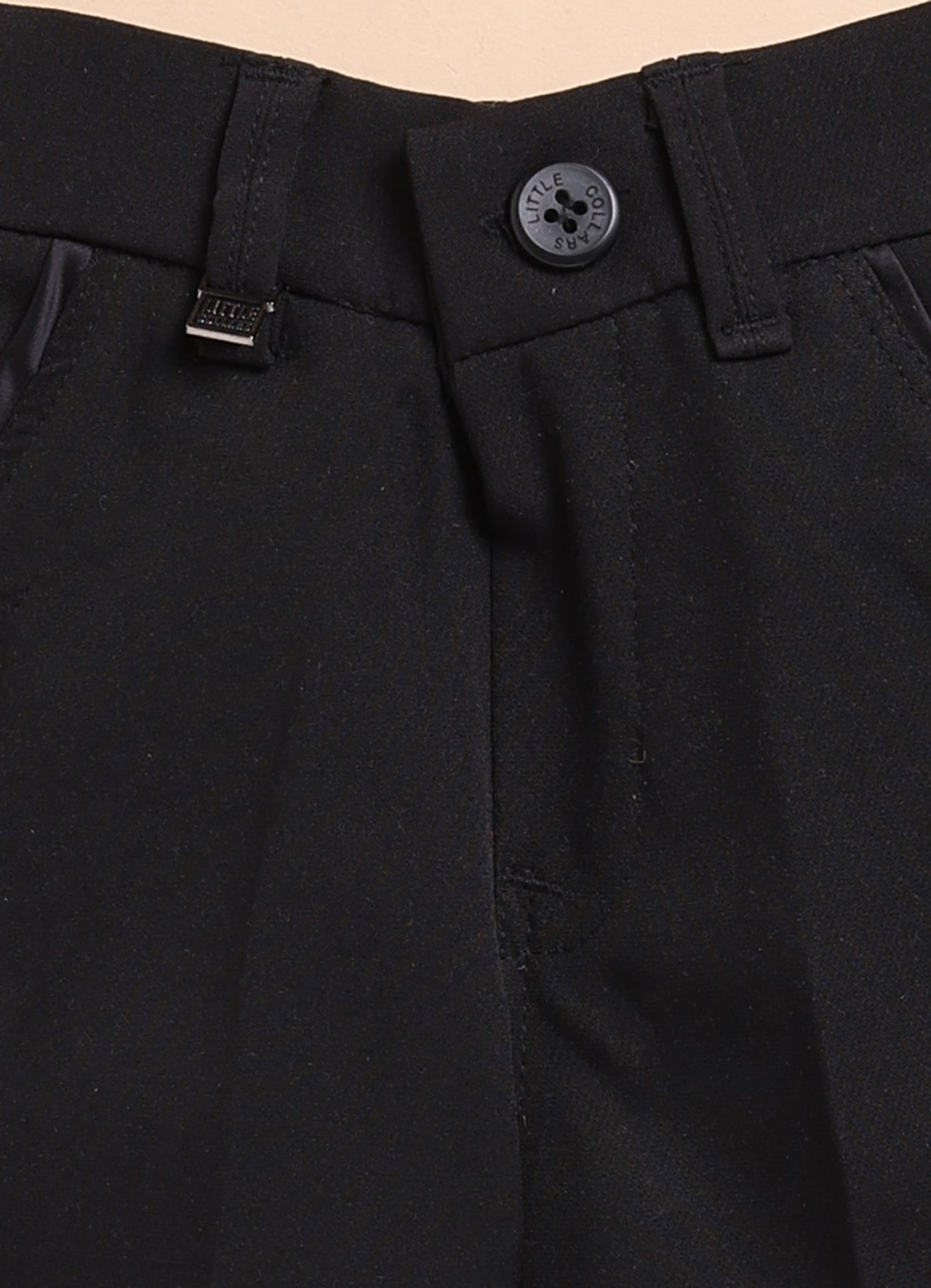 Blended Checks Jaquard Woven Full Sleeves Coat Pant with Tuxedo Shirt, Bow and Brooch Pin Formal Coat Set- Black