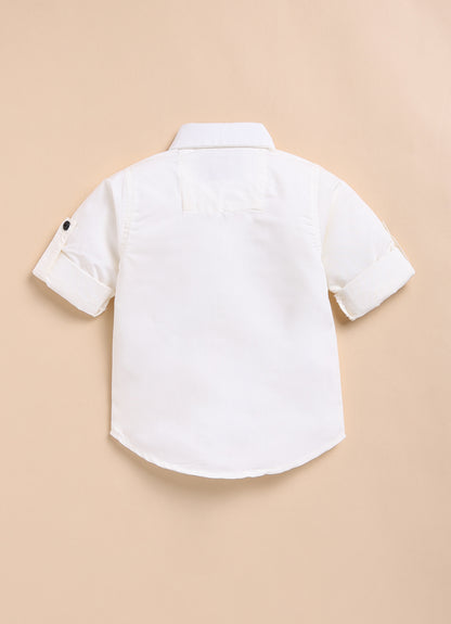 Jacquard Woven Full Sleeves Floral Waistcoat Pant with Shirt Bow and Brooch Jacket Set- Gold