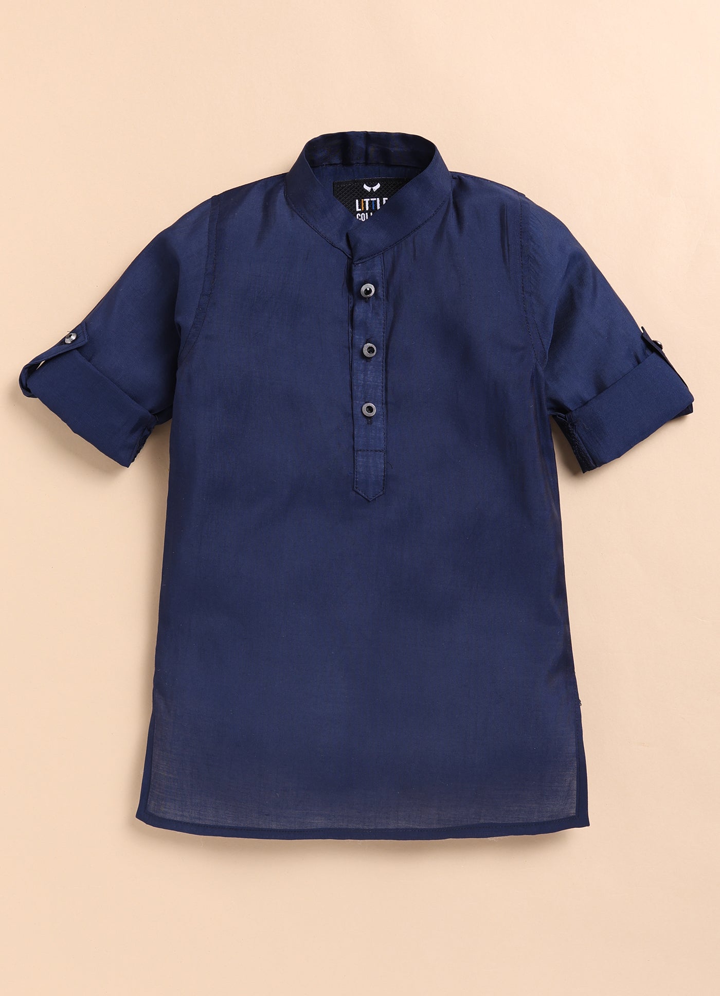 Boys Blended Silk Heavy Embroidered  Nehru Jacket Full Sleeves Kurta and Pajama with Brooch Ethnic Set - Blue