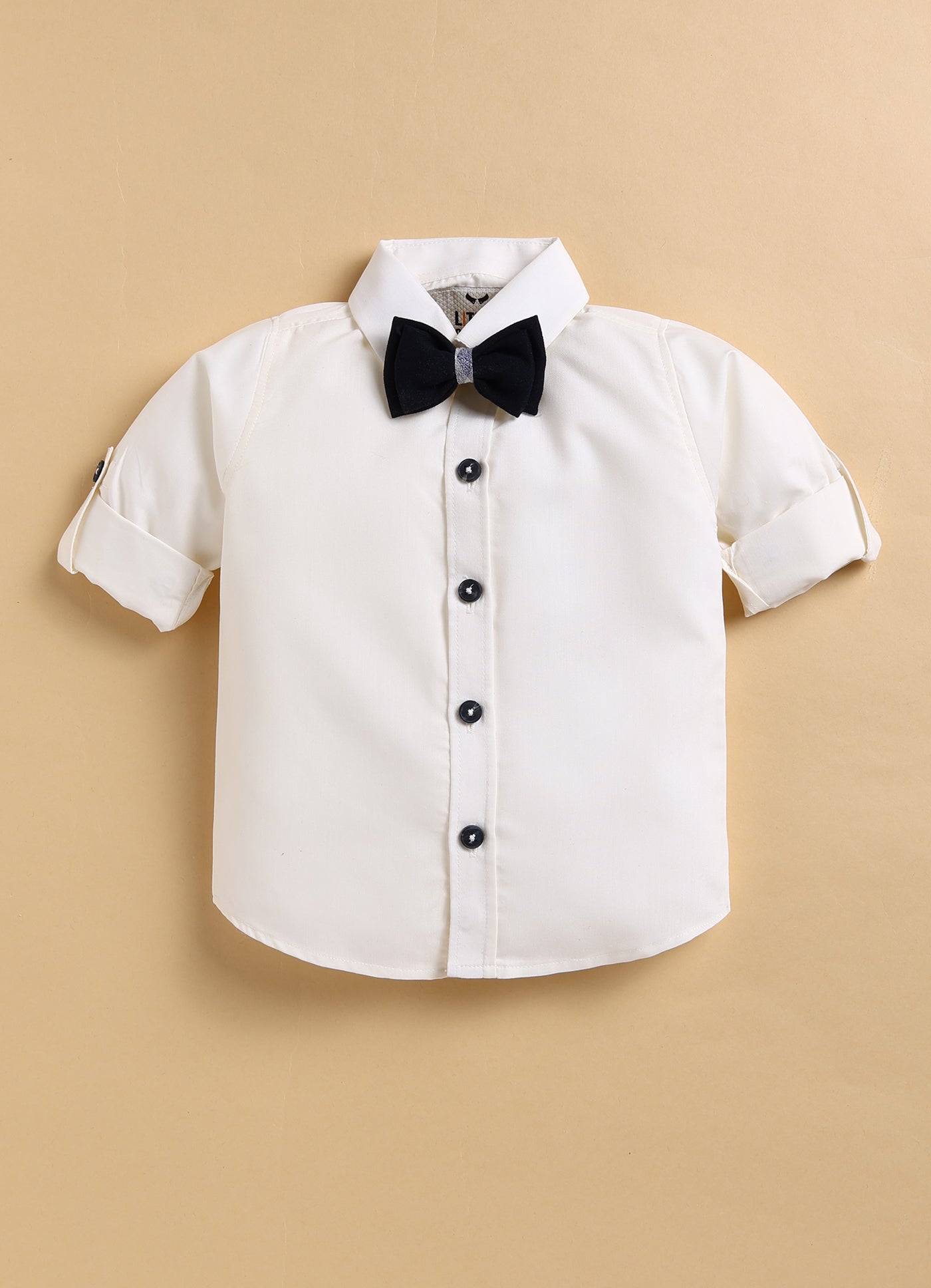 Cotton Woven Full Sleeves Checkered Waistcoat and Shirt Pant Set with Stole & Bow - Navy Blue