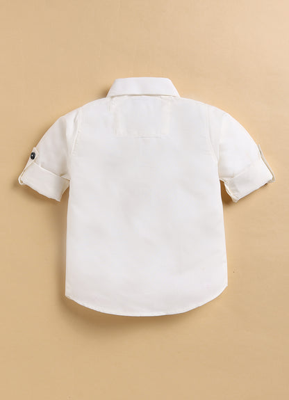 Cotton Woven Full Sleeves Checkered Waistcoat and Shirt Pant Set with Stole & Bow - Navy Blue