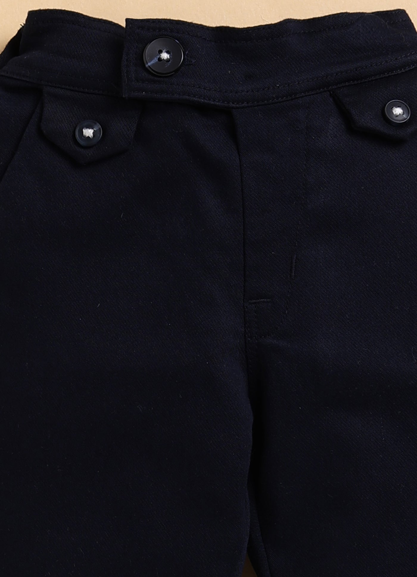 Cotton Woven Full Sleeves Checkered Waistcoat and Shirt Pant Set with Stole & Bow - Navy Blue