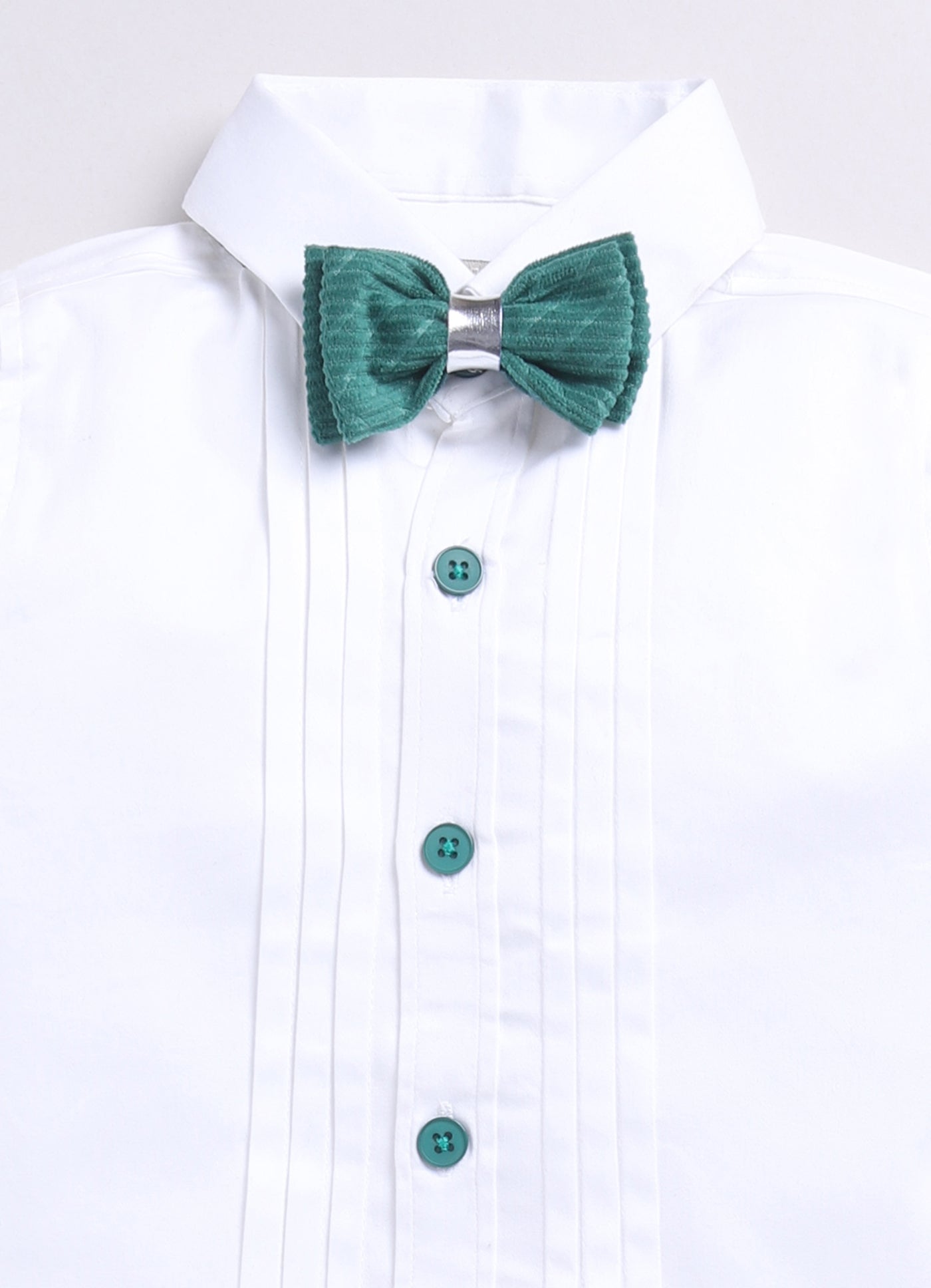 Boys Elegant Velvet Suede Patterened Partywear Jacket Set- Teal