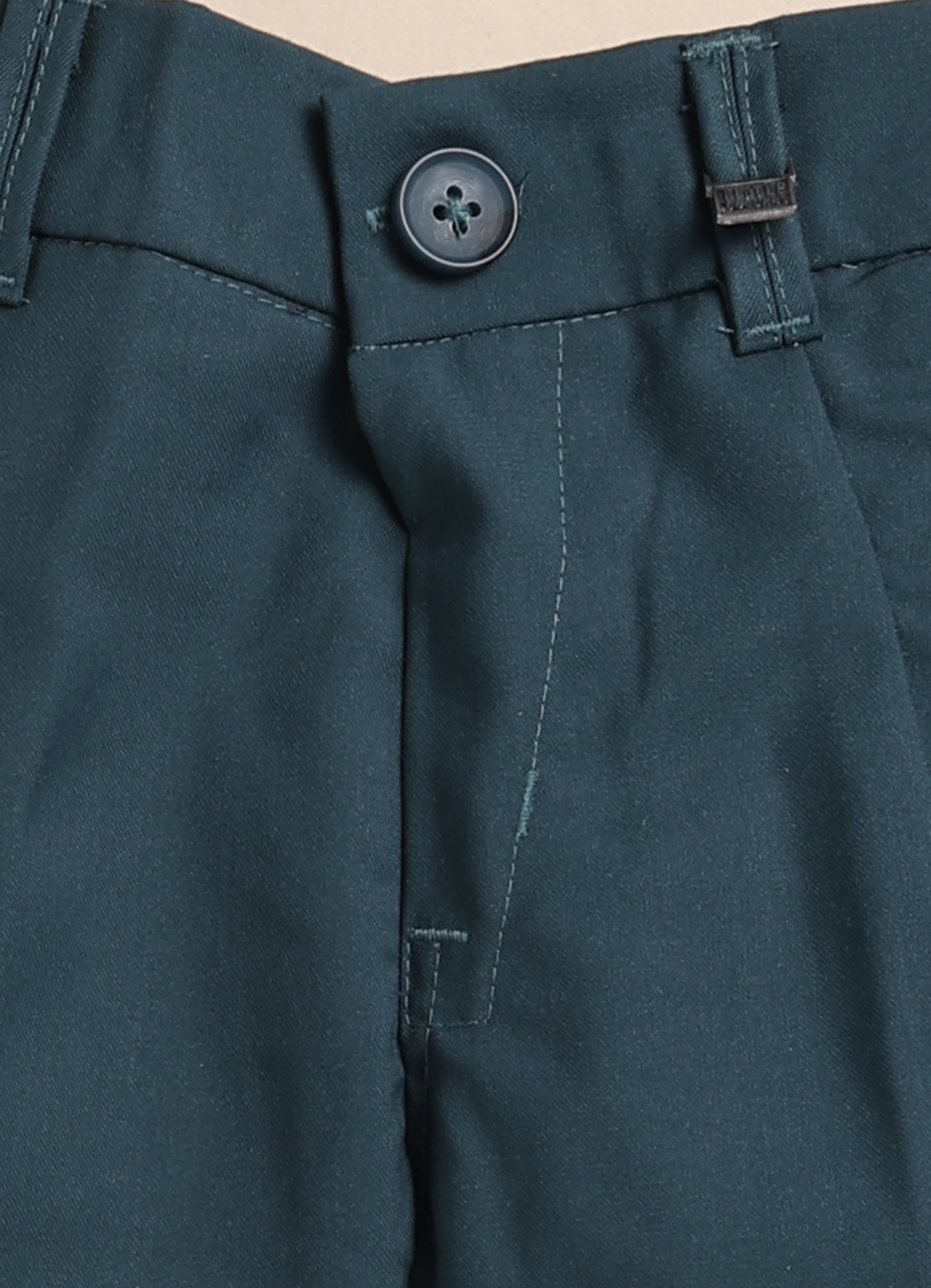 Blended Terry Woven Full Sleeves Solid Coat Pant with Printed Shirt, Bow and Brooch Pin Formal Coat Co-ord Set- P. blue