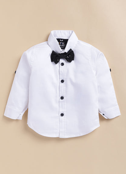 Blended Jaquard Woven Full Sleeves Coat Pant with Tuxedo Shirt, Bow and Brooch Pin Formal Coat Set- Blue
