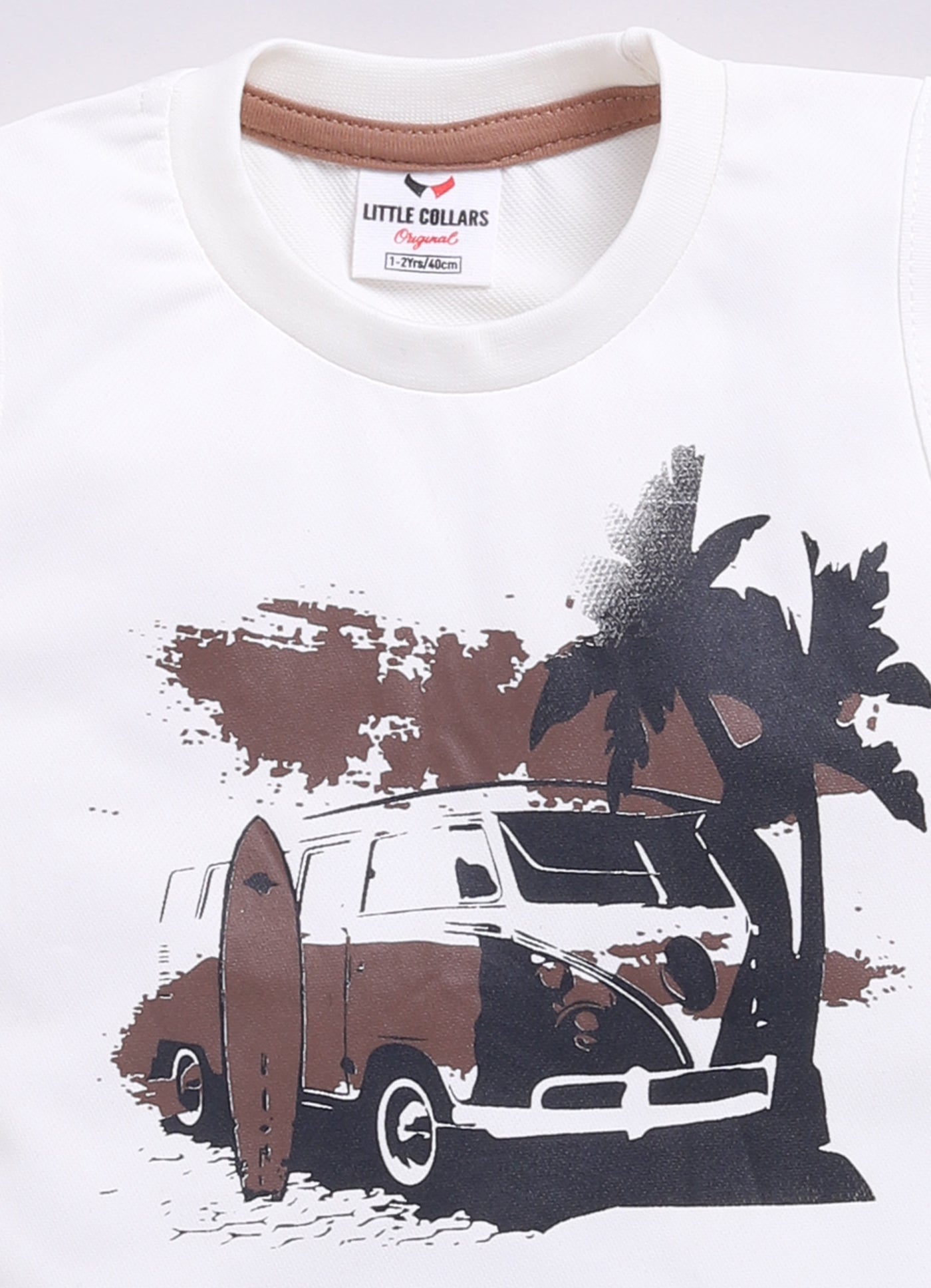 Cotton Woven Full Sleeves Solid Shacket Shirt Pant with Printed T-shirt Casual Set-Coffee