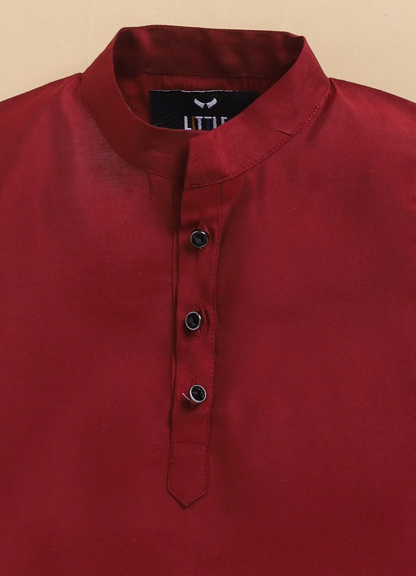 Silk Blend Woven Full Sleeves Pack of 4 Solid Kurta Pyjama With Sequin Embroidered Open Jacket and Brooch Pin Ethnic Set- Red