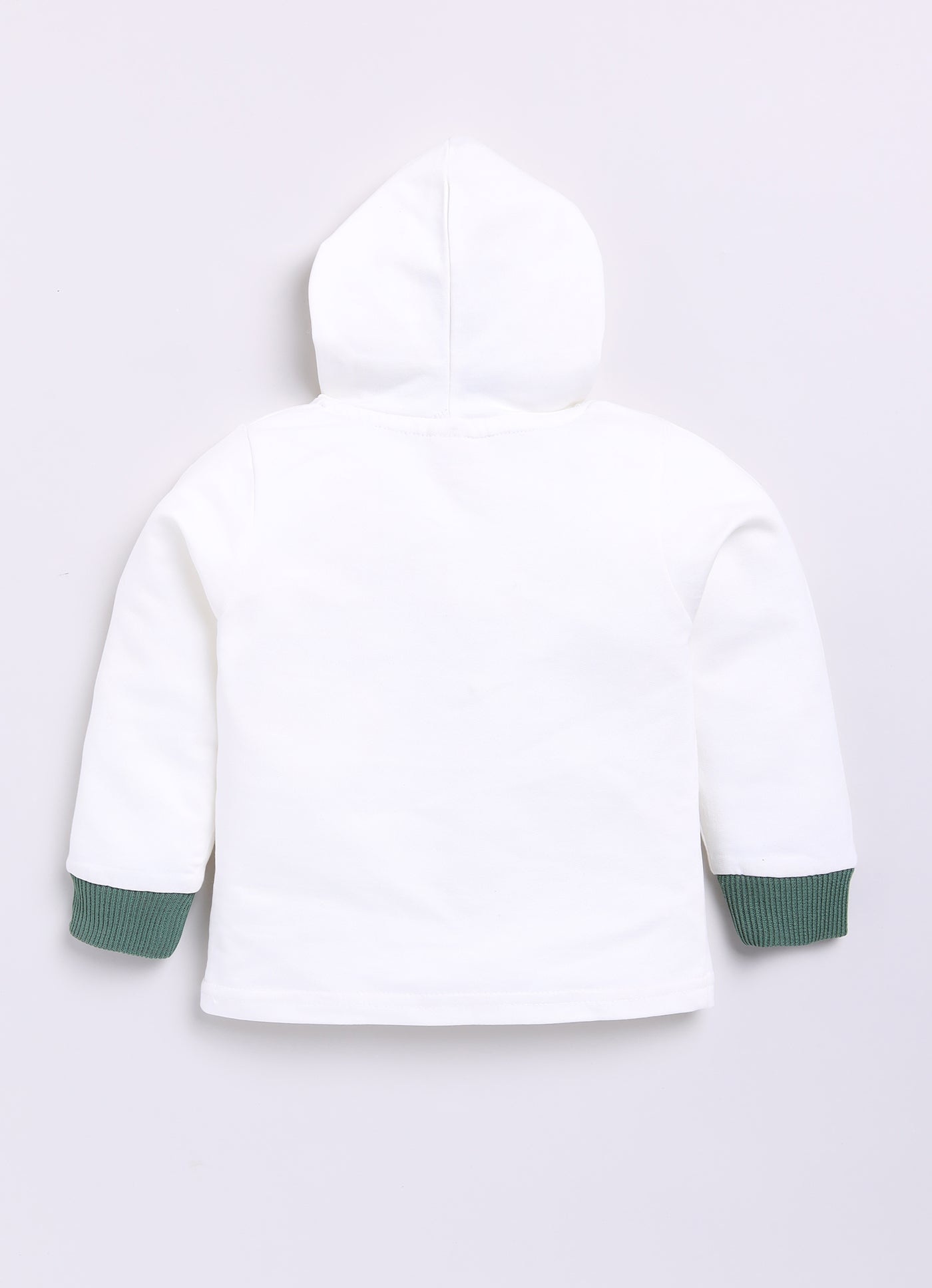 Blended Woven Technical Jacket Gilet with Utility Multi Pockets and Full Sleeves Hooded Teddy T-shirt and Trousers - Green