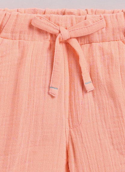 Boys Muslin Cotton Water Game Themed Shirt Pant Set- Orange
