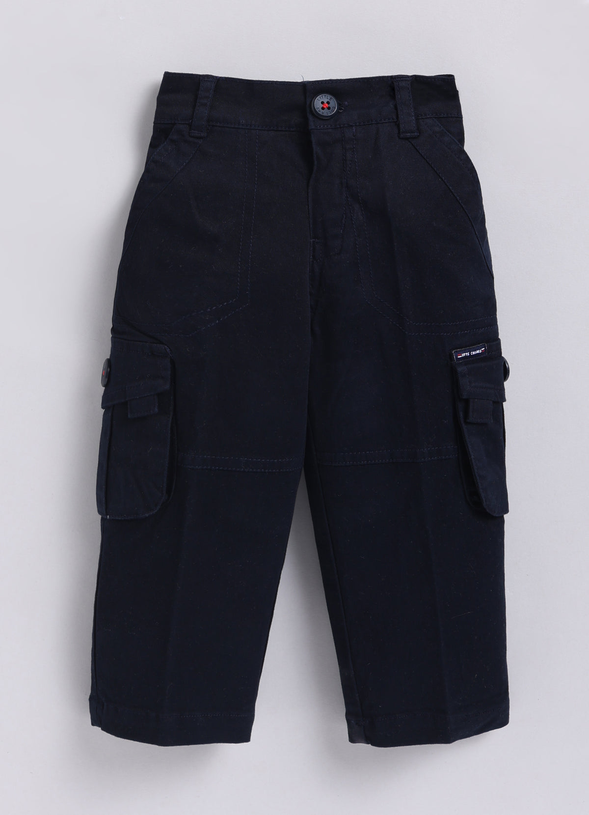 Flax Cotton Woven Cute Patch and Embroidered Full Sleeves Shirt Pant Set- Blue