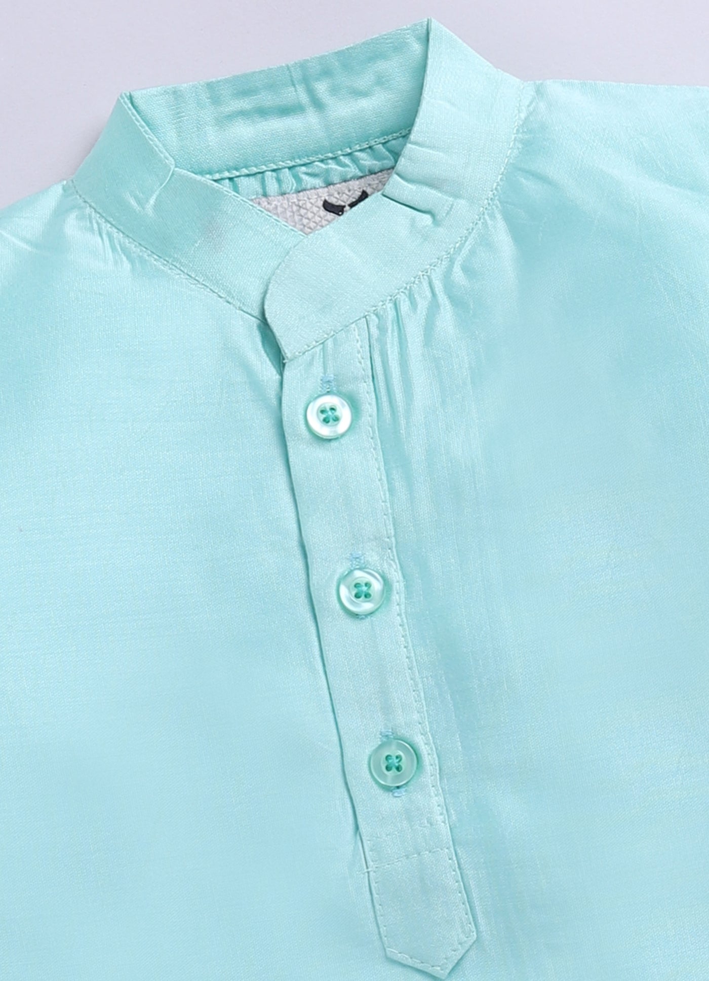 Boys Woven  Embellished Jacket, Kurta and Pajama with Brooch Wedding Wear Ethnic Set- Green
