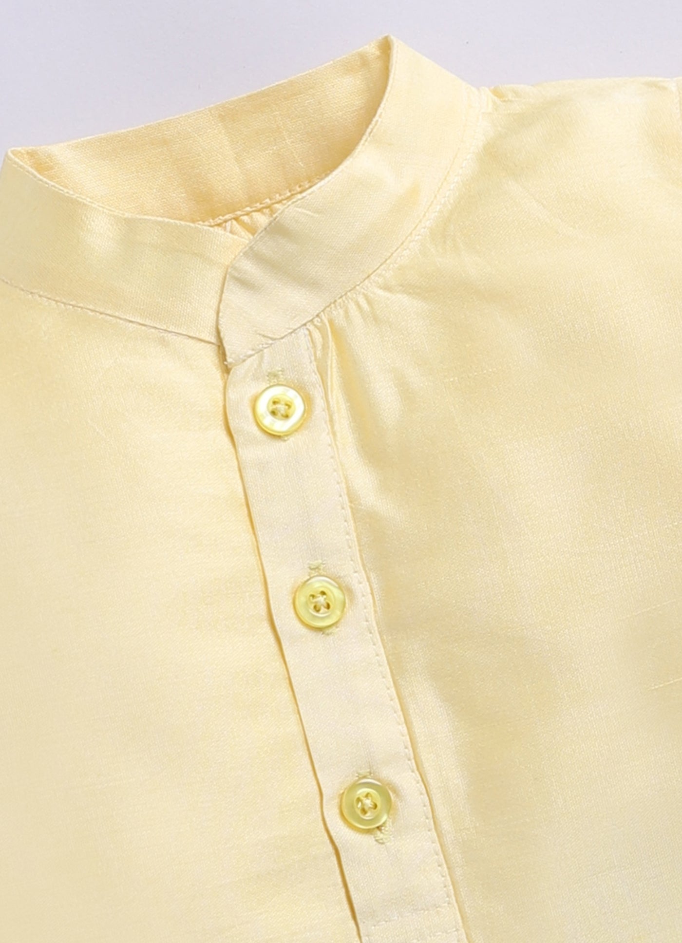 Boys Woven  Embellished Jacket, Kurta and Pajama with Brooch Wedding Wear Ethnic Set- Yellow