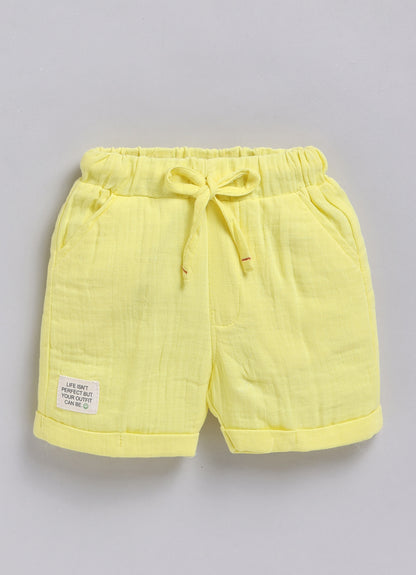 Boys Muslin Cotton Water Game Themed Shirt Pant Set- Lemon
